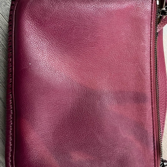 Maroon colored leather crossbody purse in excellent used condition - Picture 5 of 6